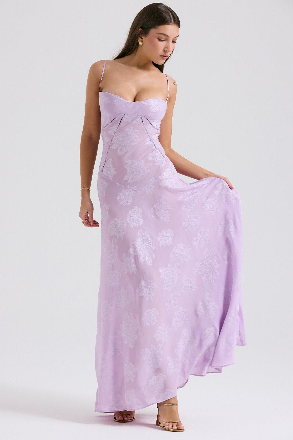 Lace Tie-Strap Romantic Maxi Dress