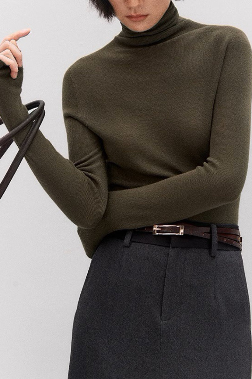 Soft Wool High Neck Fitted Base Layer