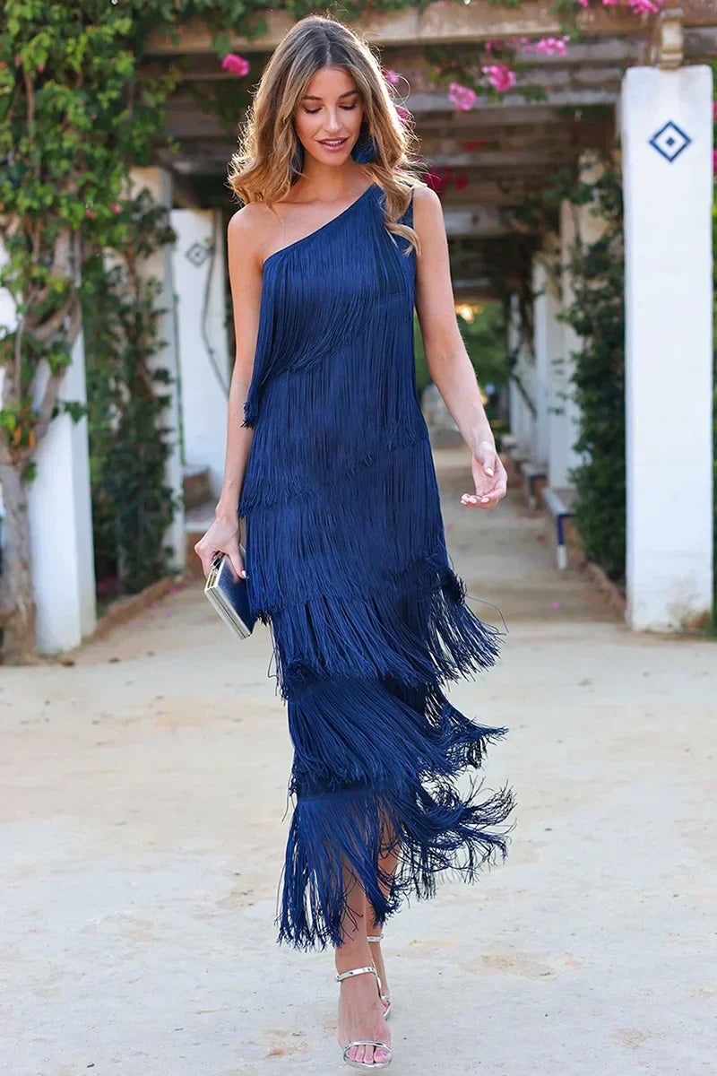 Galatea Chic One Shoulder Dress Elevated Occasion Wear