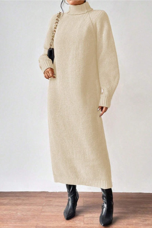 Turtleneck Pullover Sweater Dress