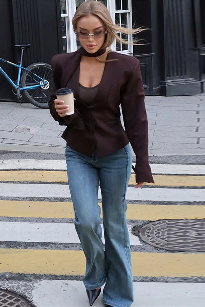 Slit VNeck Slim Fit Blazer