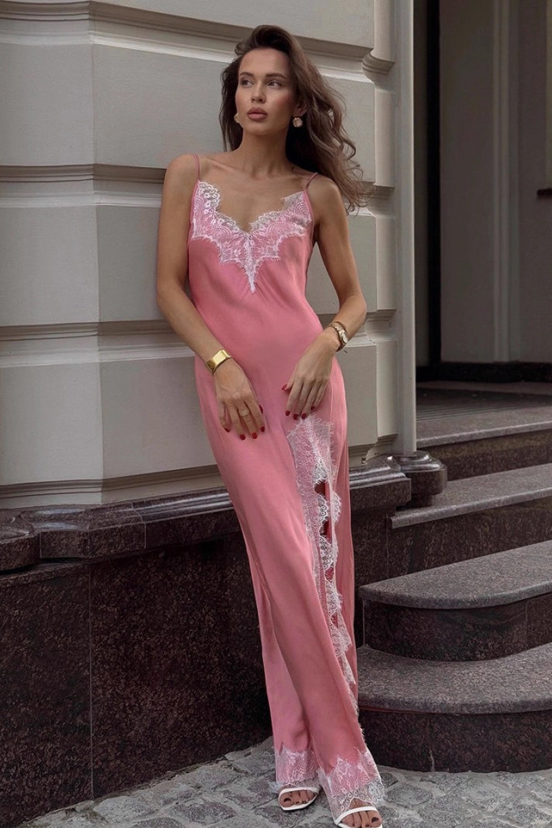 Lace Splice Cami Maxi Dress