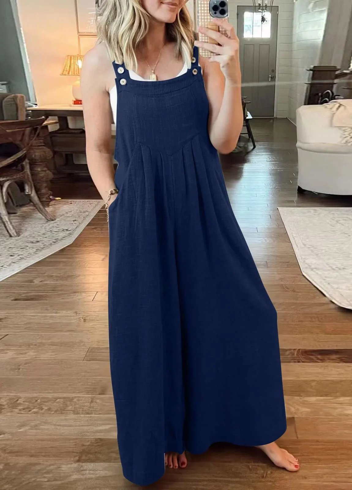 SALE PLUS SIZE WIDE LEG OVERALLS JUMPSUIT