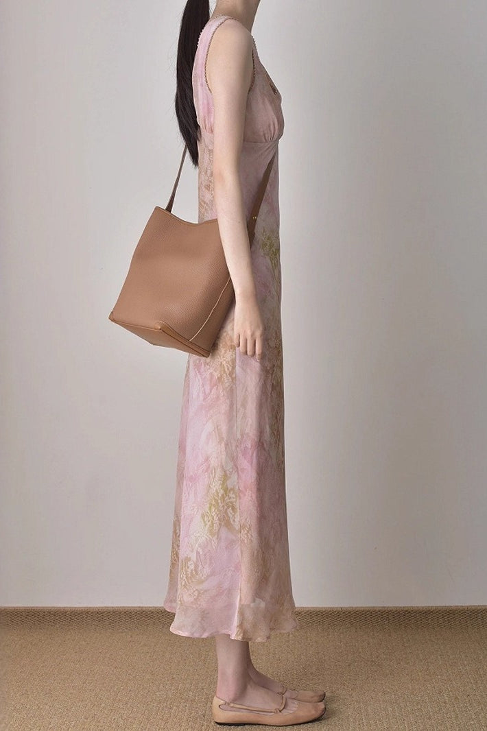 Elegant Chic Slim Waist Long Floral Dress