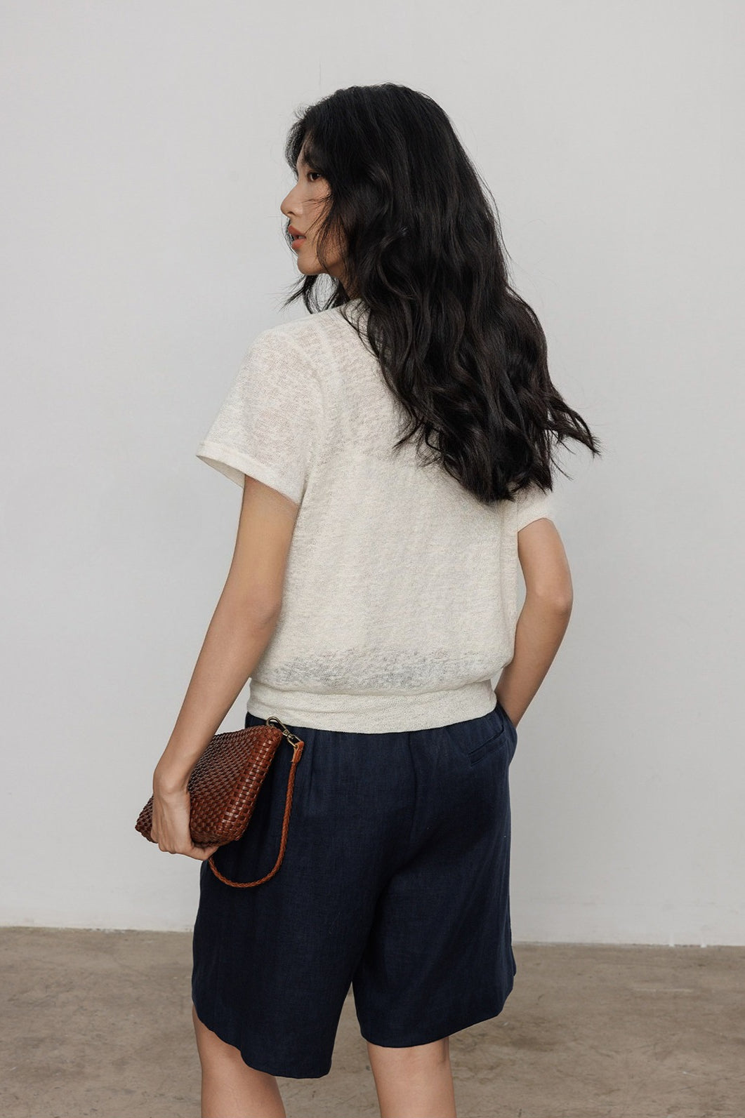 Linen High Waist Casual Shorts Pants