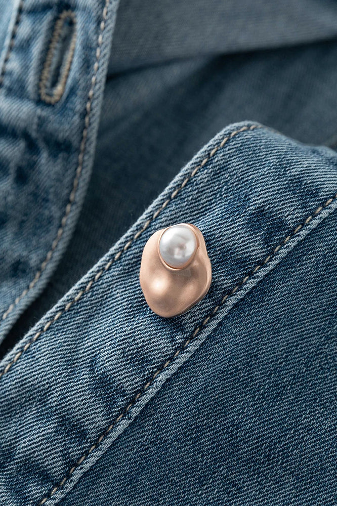 Soft Denim Casual VNeck Jacket