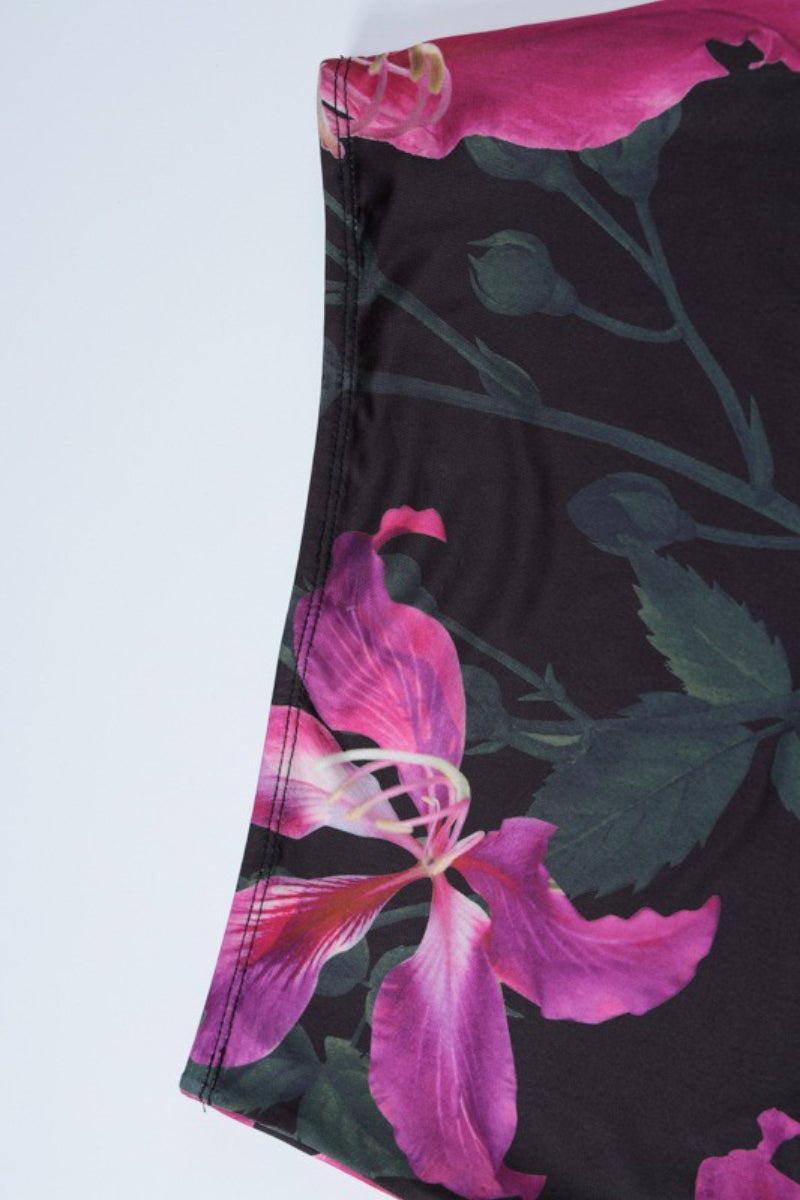 Printed V Neck Bodycon Skirt Set