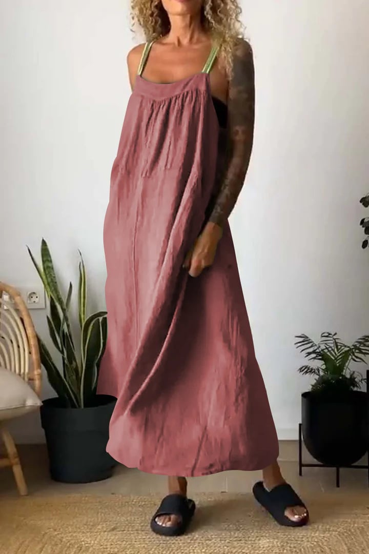 Simple Cotton Linen Sling Dress