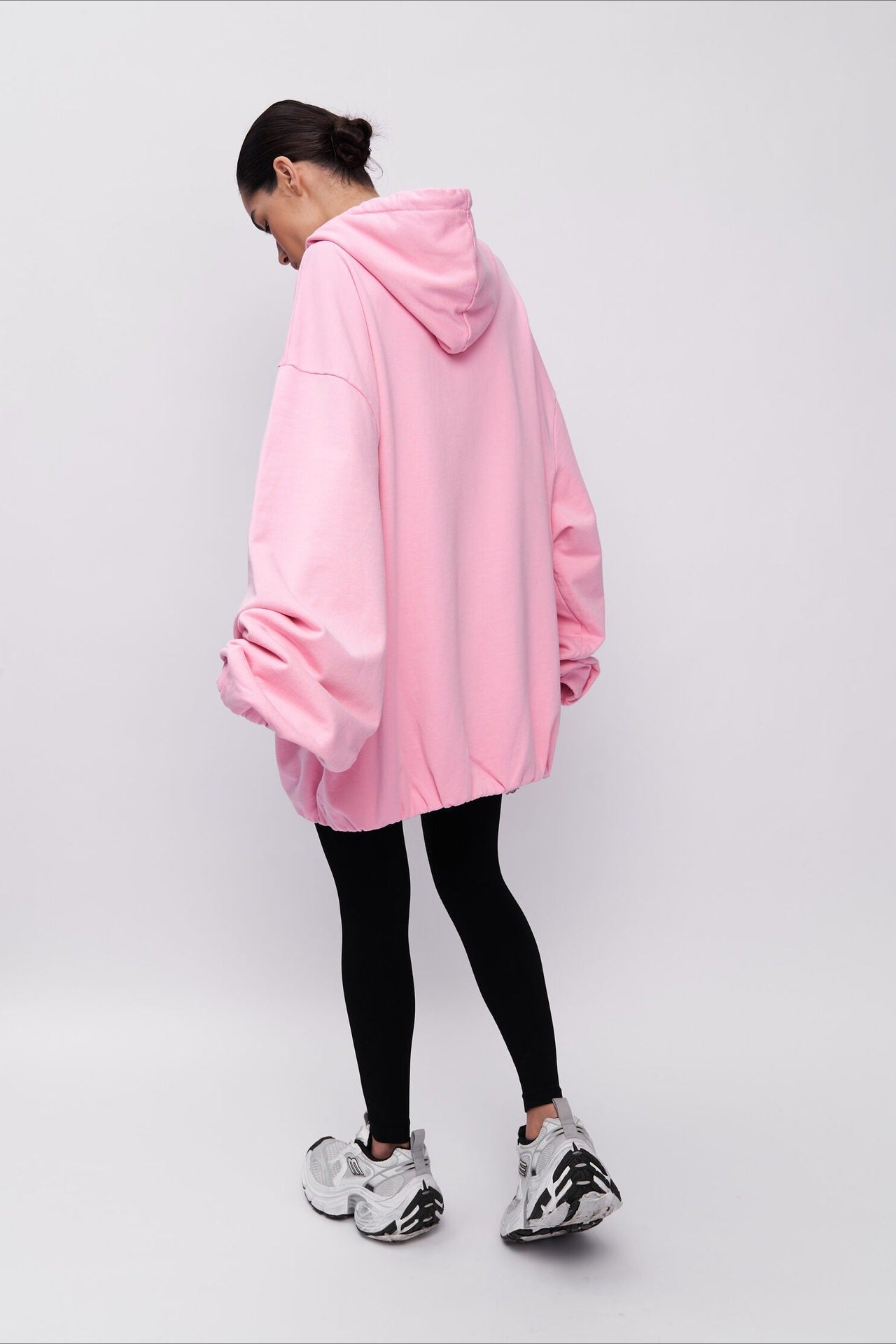 Pink Mid-length Letter Print Hoodie