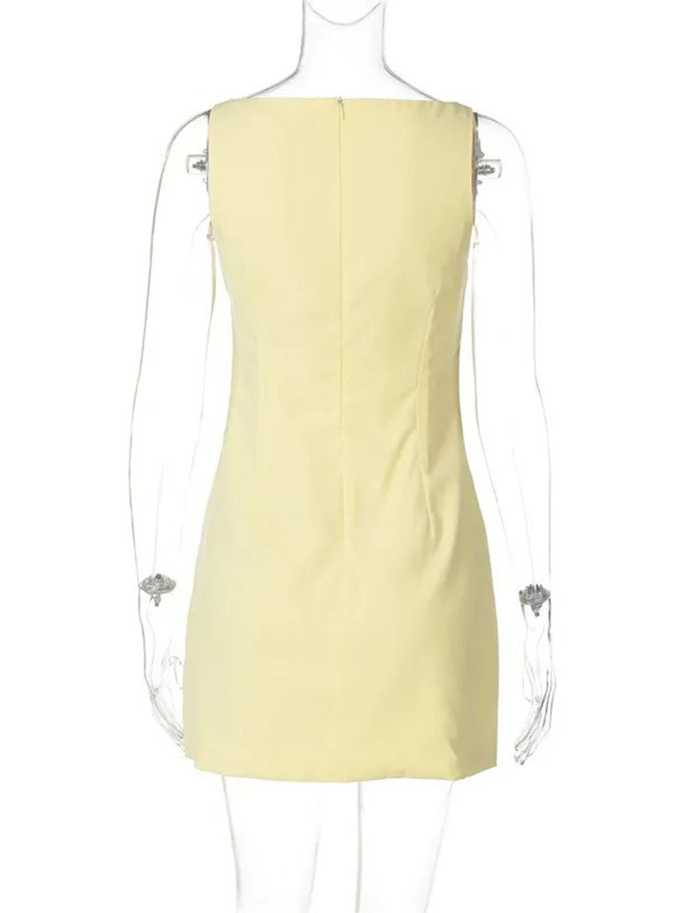 Boat Neck Sleeveless Princess Seam Shift Mini Dress 2