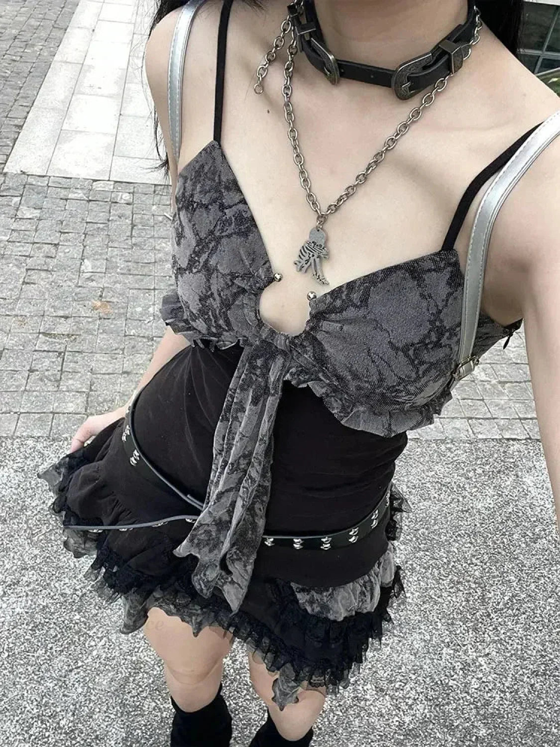 Charming Lace Camisole Mini Dress