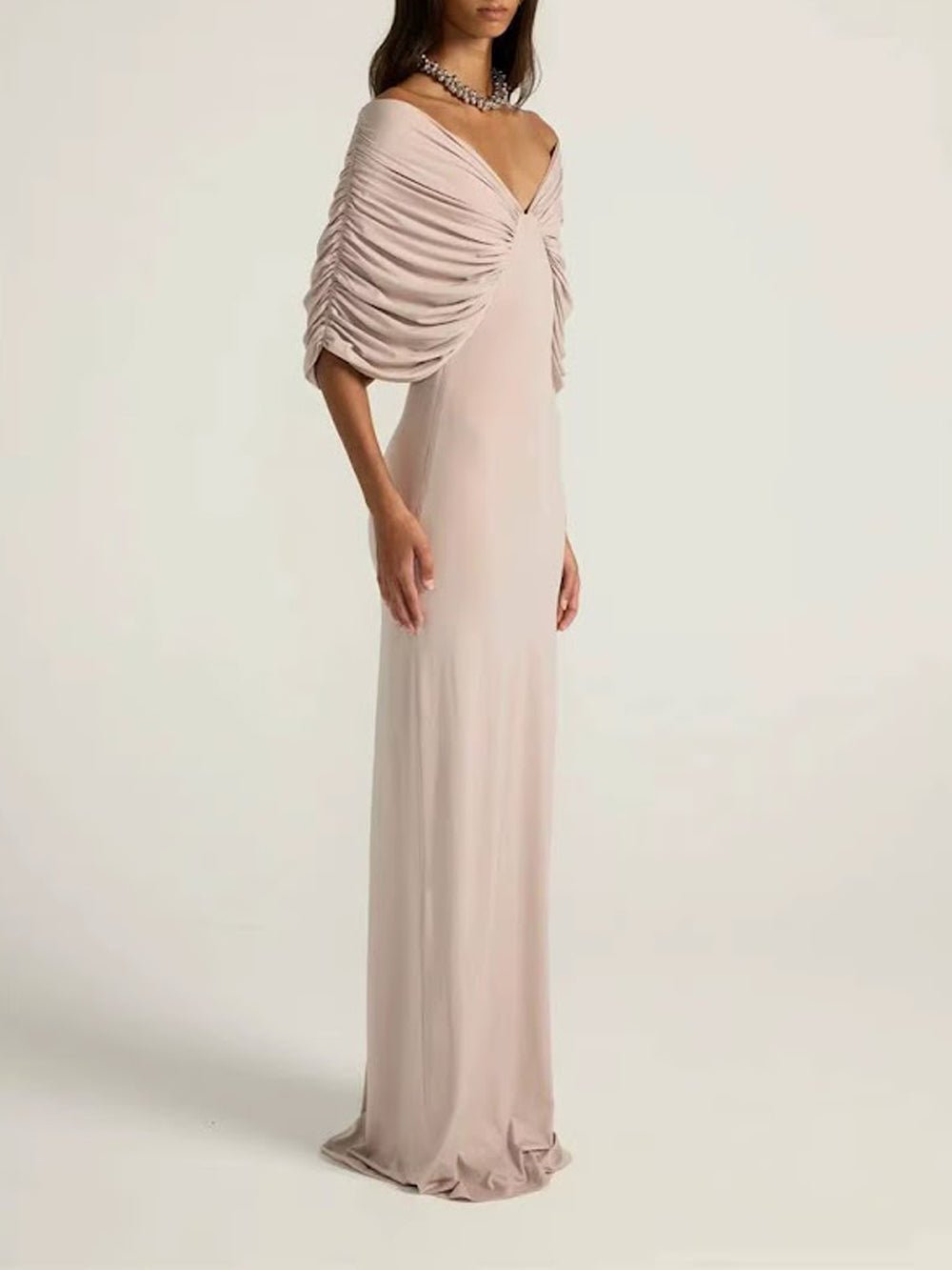 Colette Off Shoulder Draped Gown