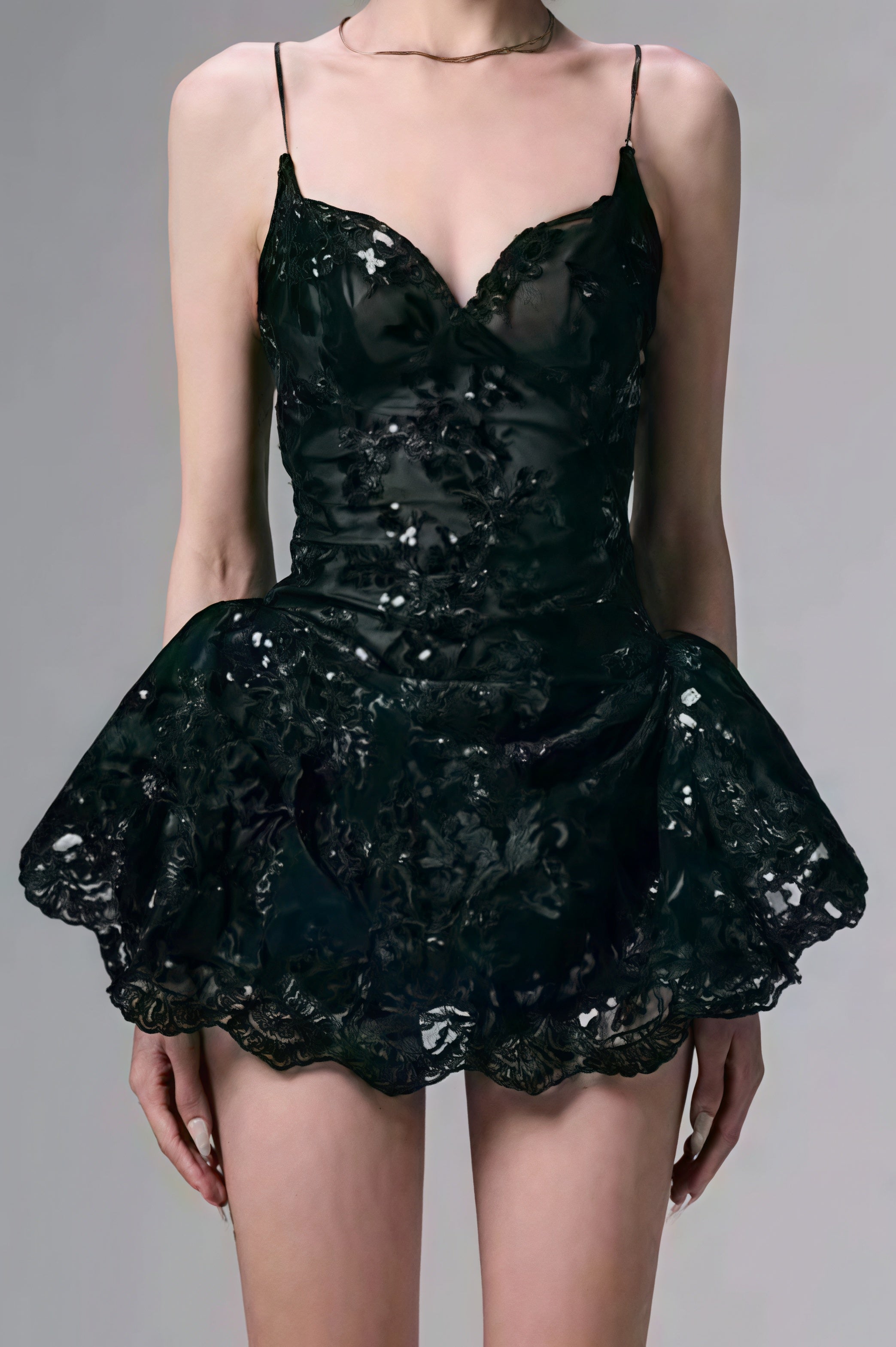 Lace Spaghetti Strap Mini Dress 2
