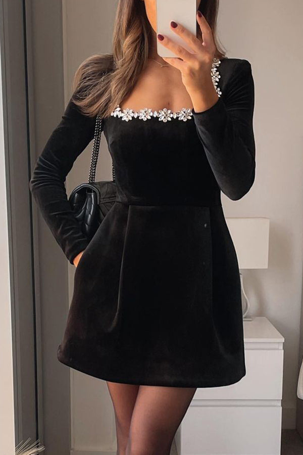 Elisa Exclusive Midi Dress with Puff Sleeves and Belt Statement Occasion Edit