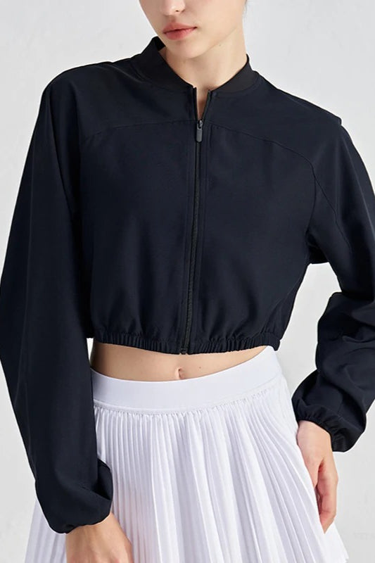 Cropped ZipUp Athletic Jacket