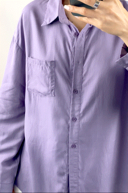 Slate Blue Long Sleeve Button Front Shirt