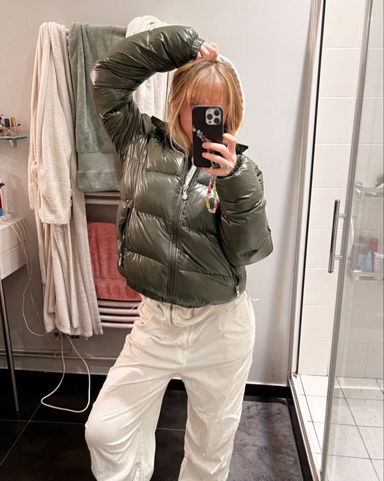 Hooded Glossy Quilted Zip-Up Long Sleeve Puffer Jacket