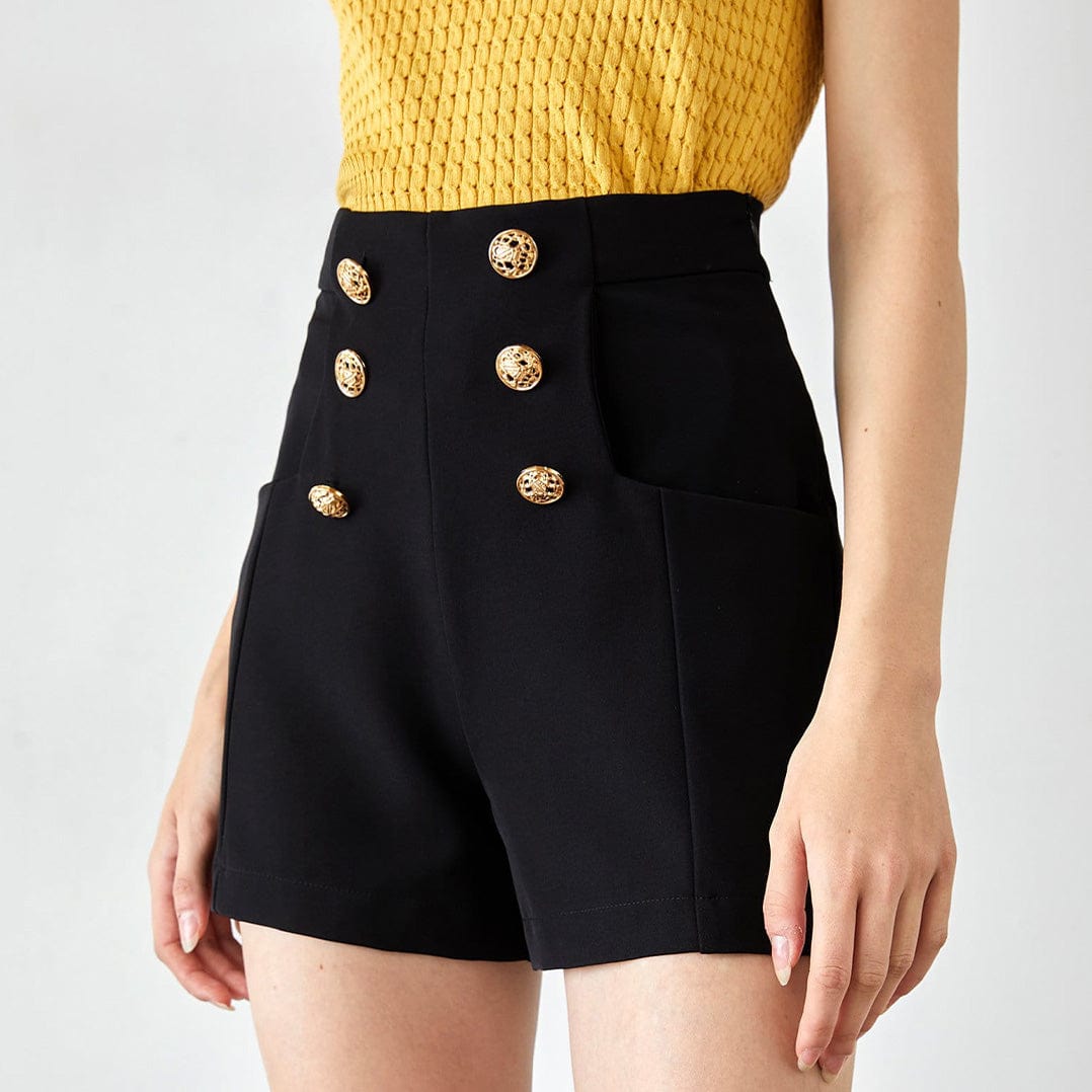 Violette Black Nautical Shorts