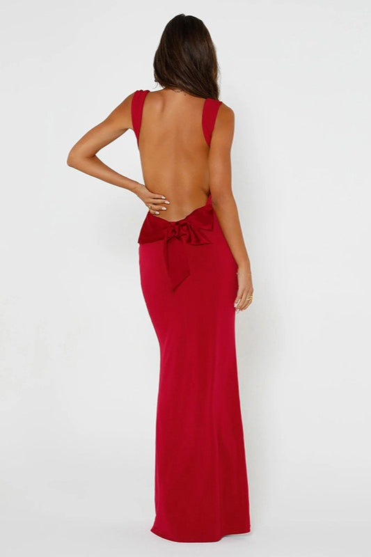 Bow Back Spaghetti Strap Maxi Dress 6