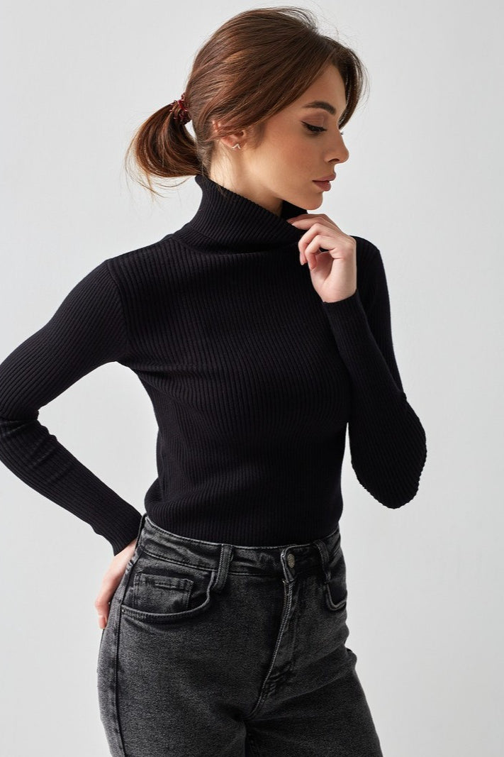 High Neck Pullover Slouchy Knit Sweater
