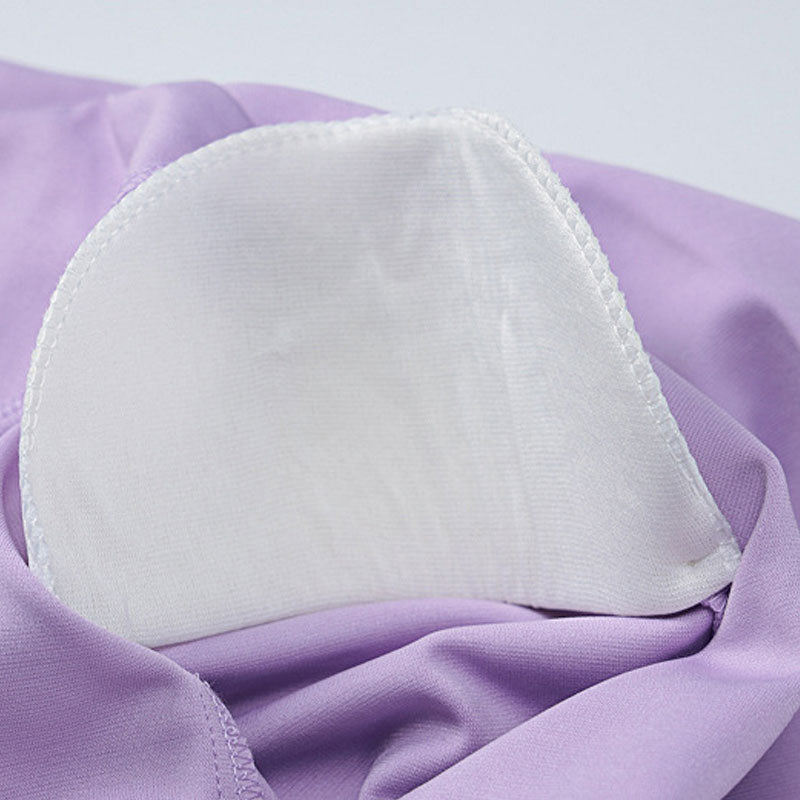 Purple Lapel Collar Crop Blazer Bodycon Mini Skirt Matching Set