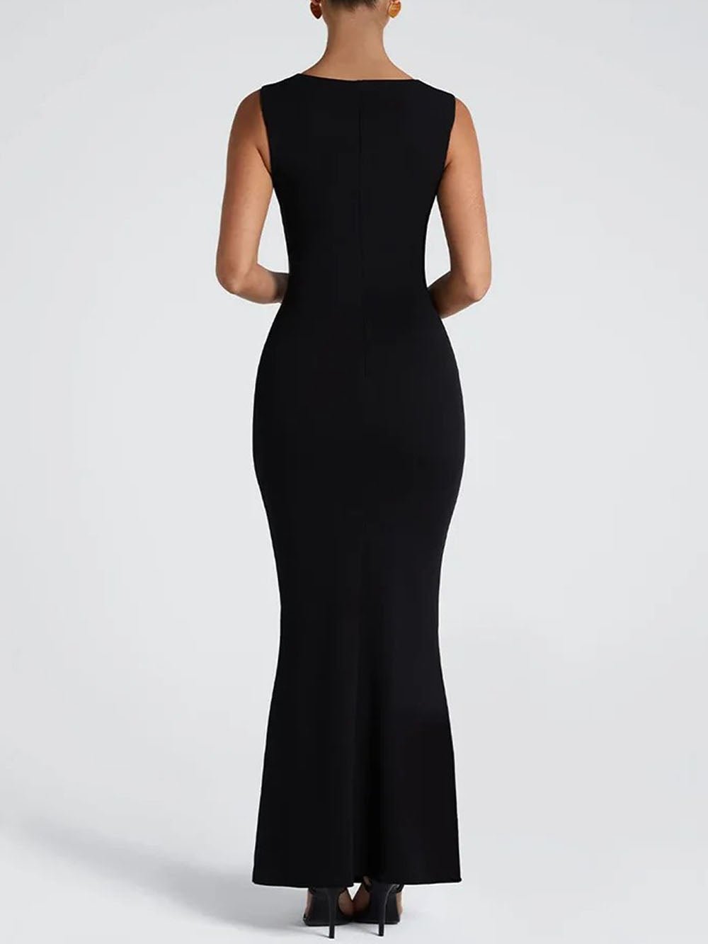 Cowl Neck Wide Strap Sleeveless Bodycon Maxi Dress 9
