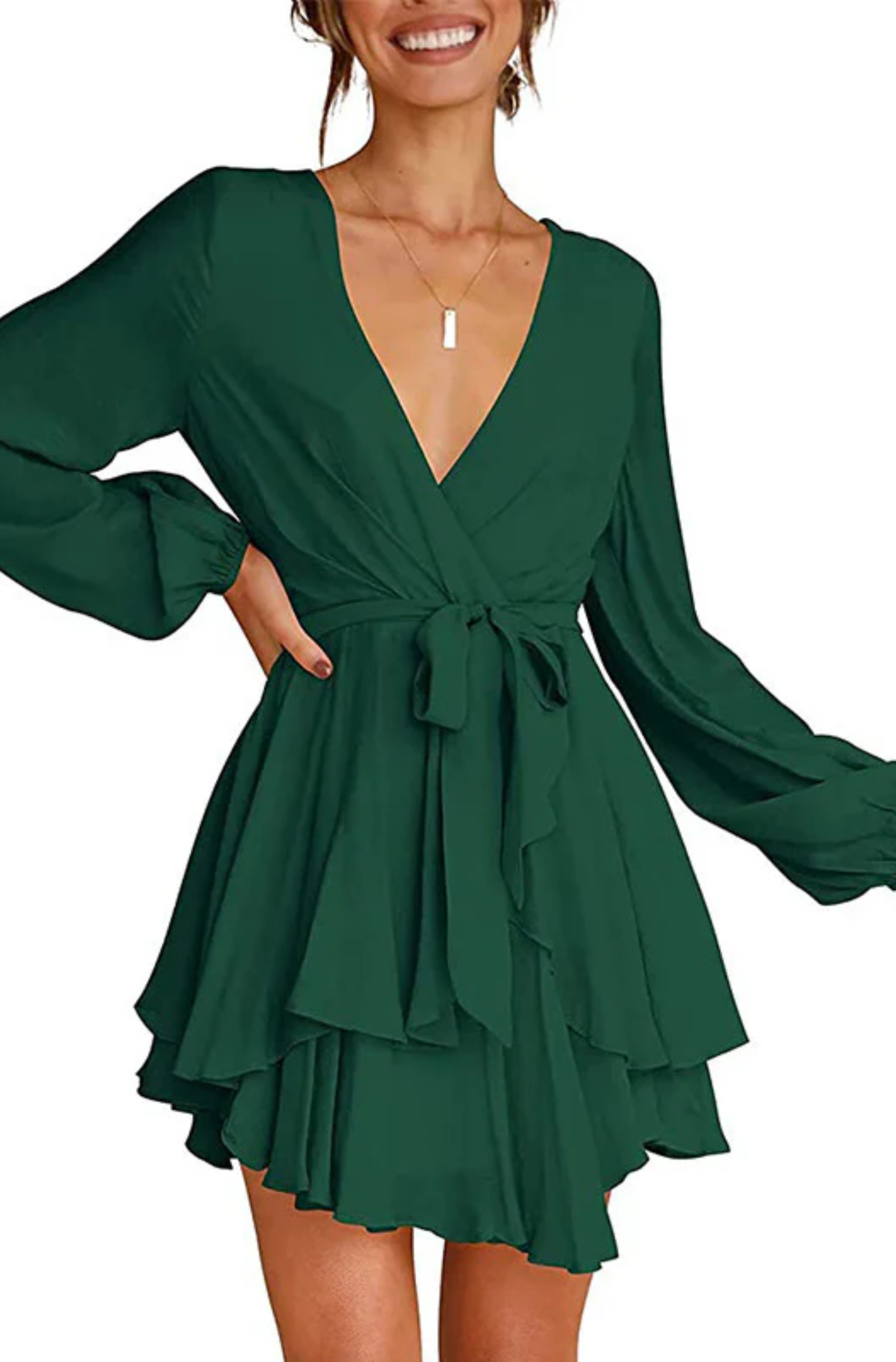 Johana Exclusive Summer Wrap Mini Dress Elevated Occasion Wear