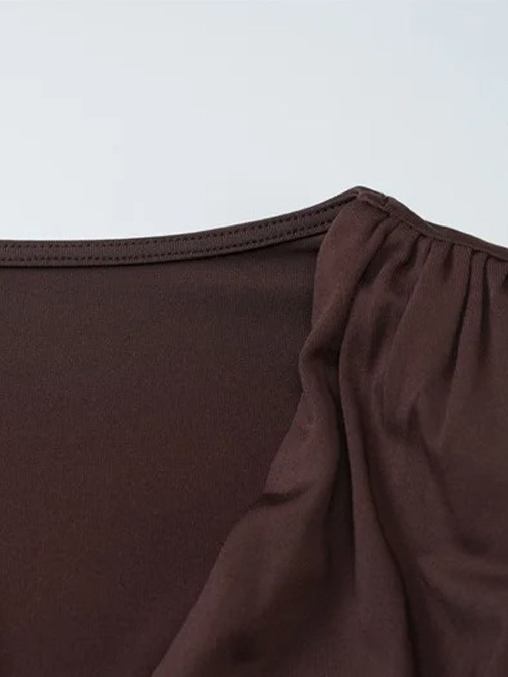 Long Sleeve Deep V-Neck Ruched Pleated Flowy Maxi Dress 4