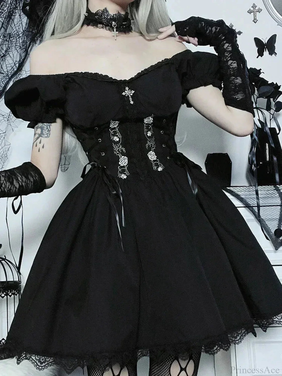 Dark Bandage Corset Small Dress black / S