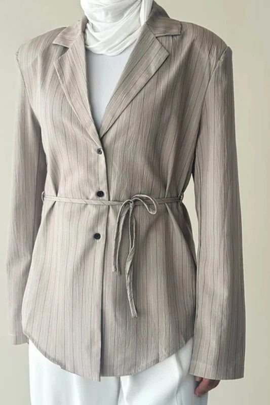 Laceup Waist Fitted Blazer