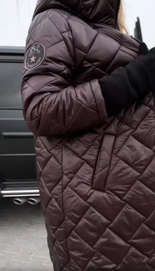 Hooded Quilted Zip Front Longline Puffer Coat 10