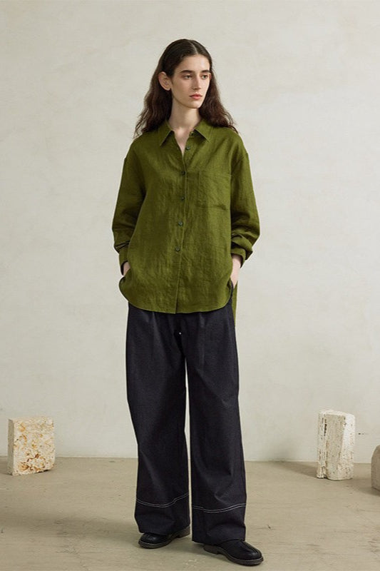 Linen Loose Fit Layering Blouse