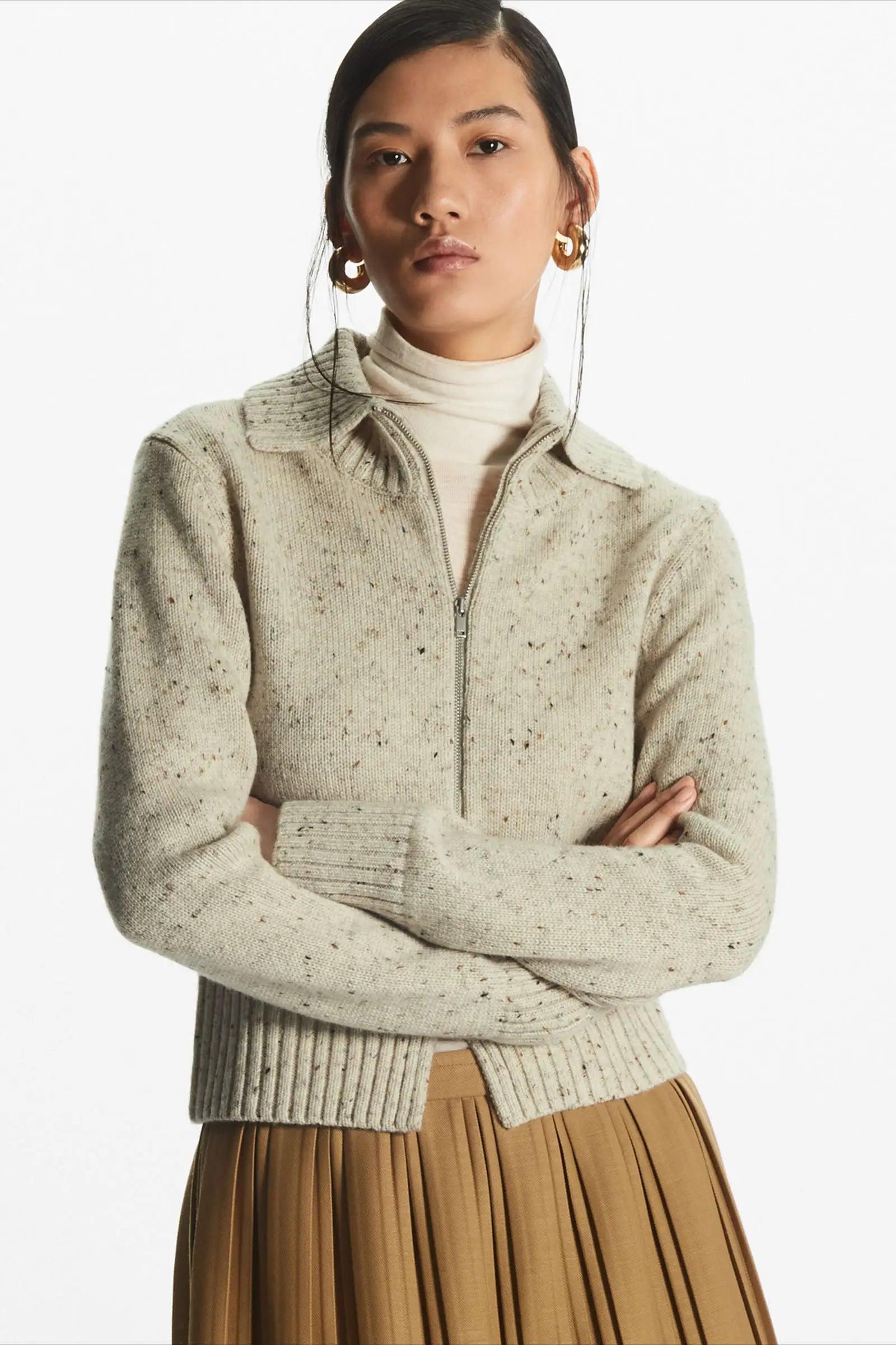 Wool Blend Short OpenNeck Cardigan