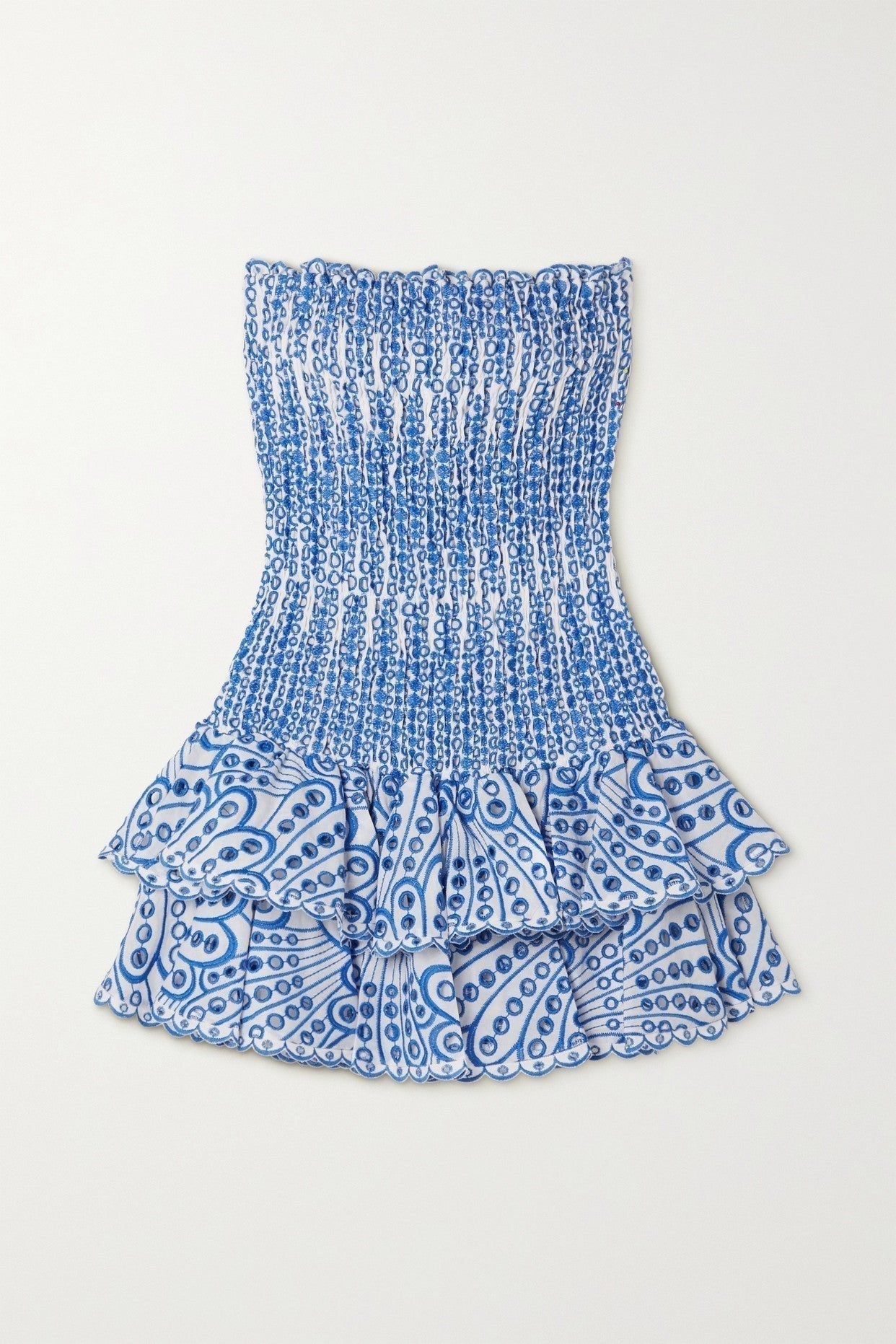 Ornella Statement Strapless, Figure Hugging Mini Dress with Embroidered Lace Elevated Occasion Wear