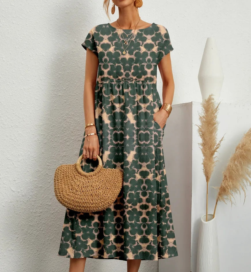 Nicole Timeless Long Cotton Summer Dress, and Designer Dress Edit