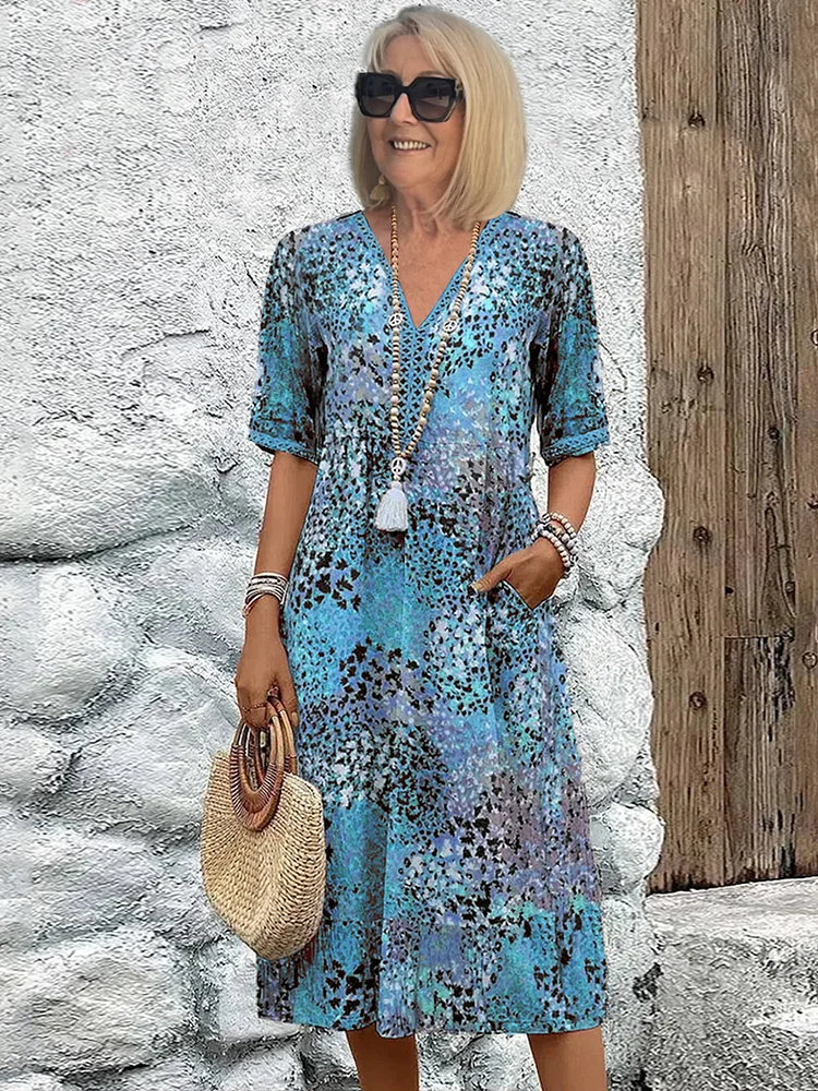 Elisa Vibrant Midi Length Premium Dress with Premium Casual Styling