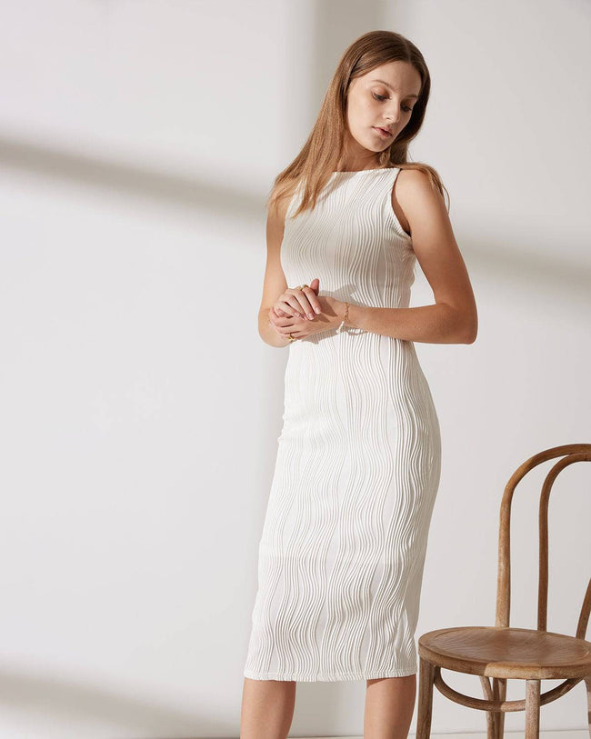 Sleeveless Water Ripple Textured Cami Dress