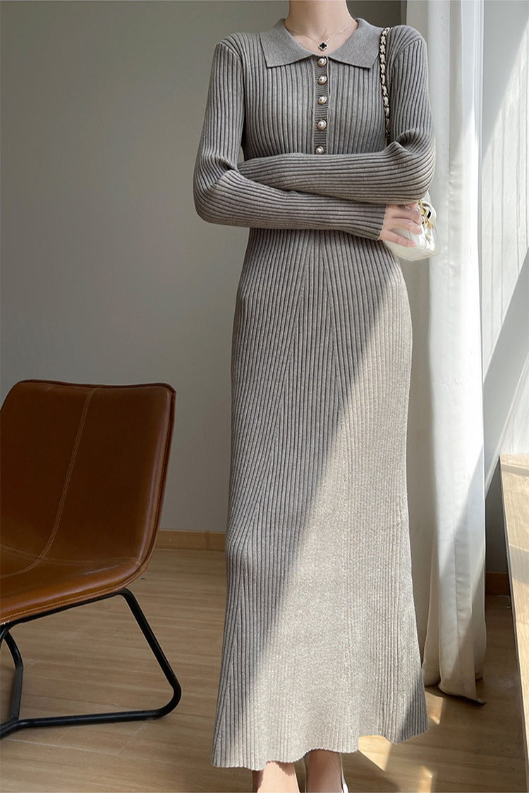 Collared Maxi Sweater Dress 8