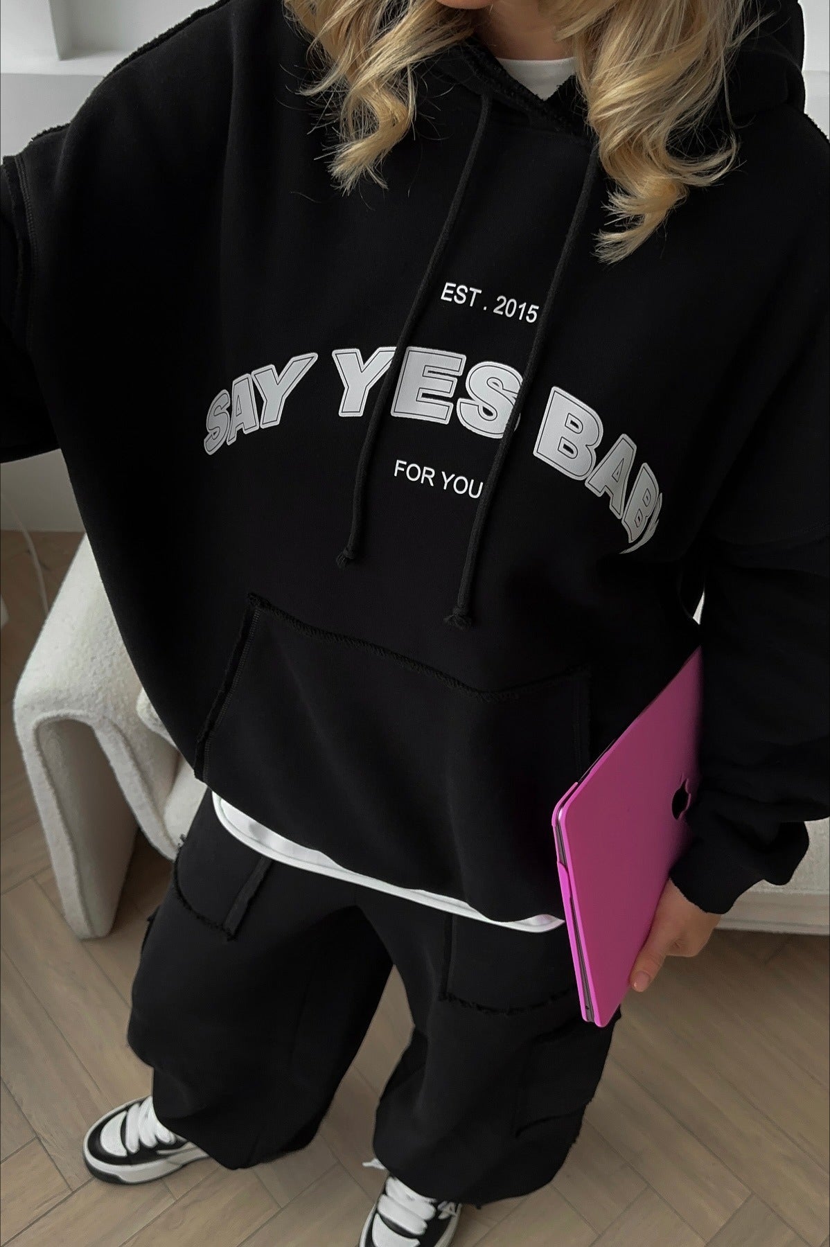 Retro Street Letter Print Warm Hoodie