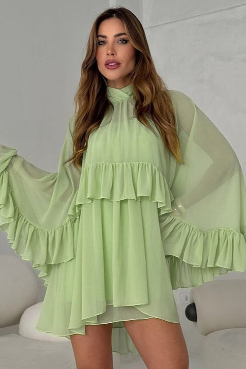 Sheer Mesh Cover Up Top Cami Maxi Dress Set