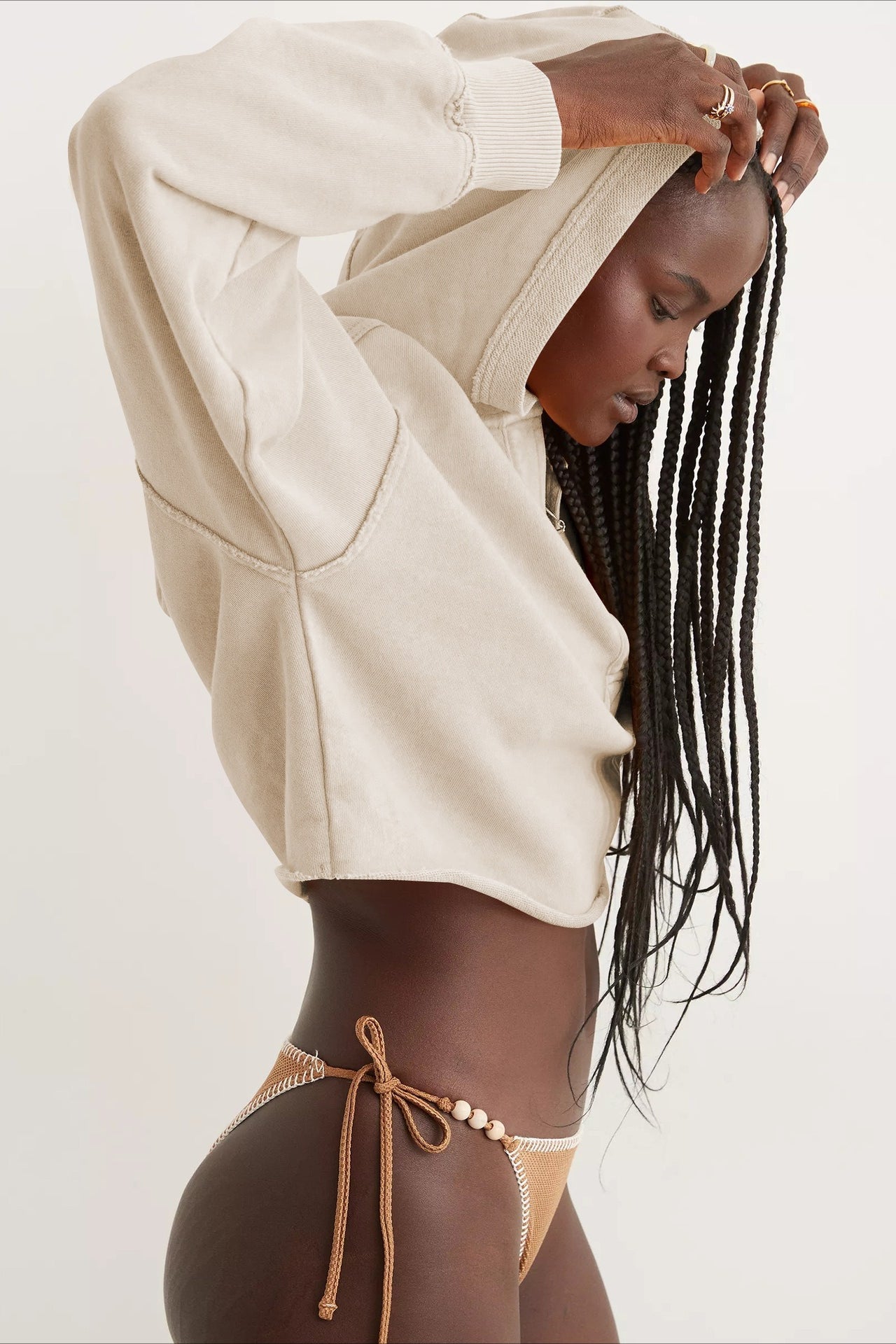 Loose V-neck Fashionable Hoodie