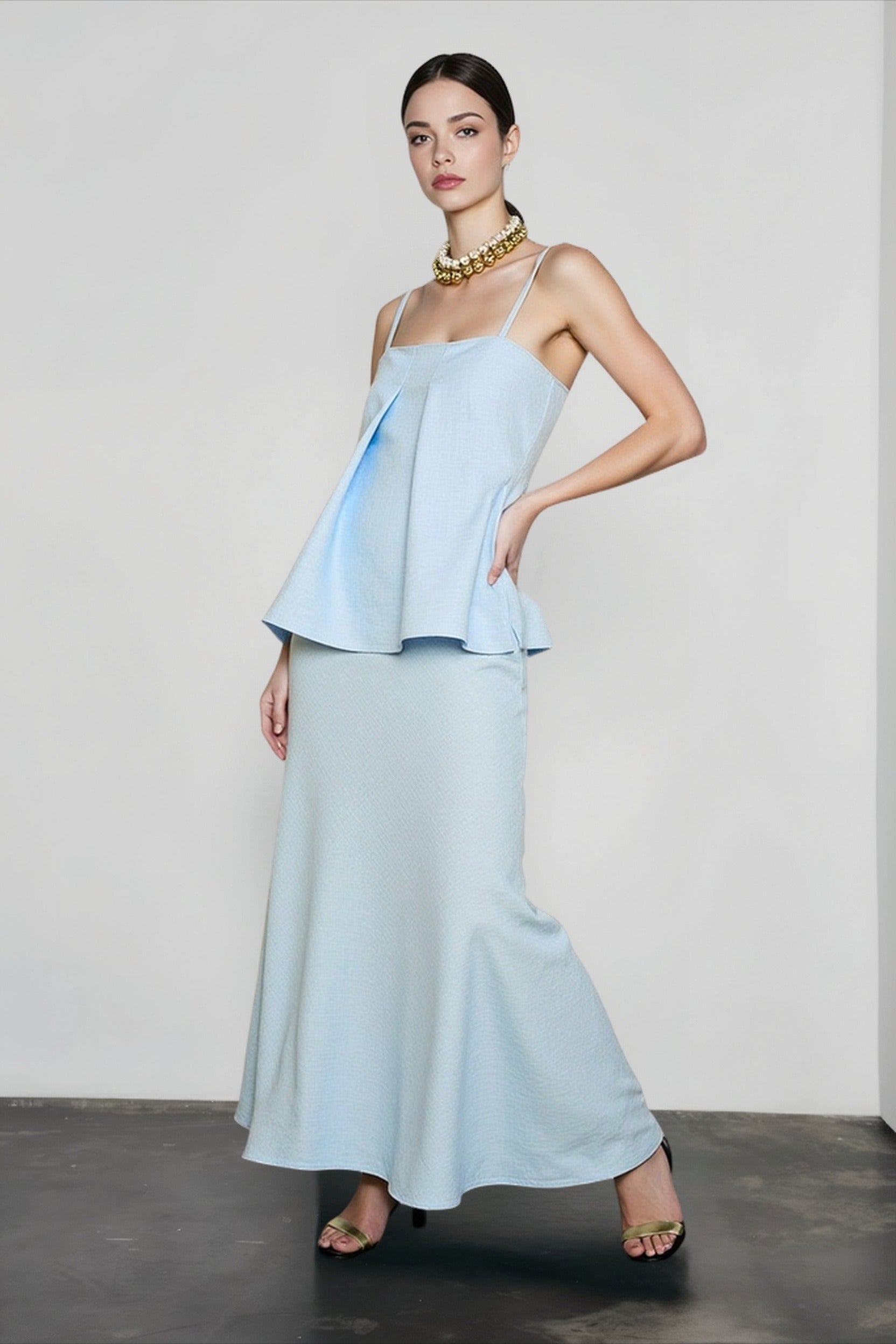 Cotton cami mermaid maxi vacation set