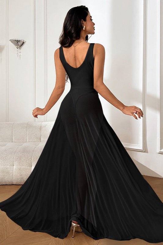 Sheer ALine Maxi Birthday Dress