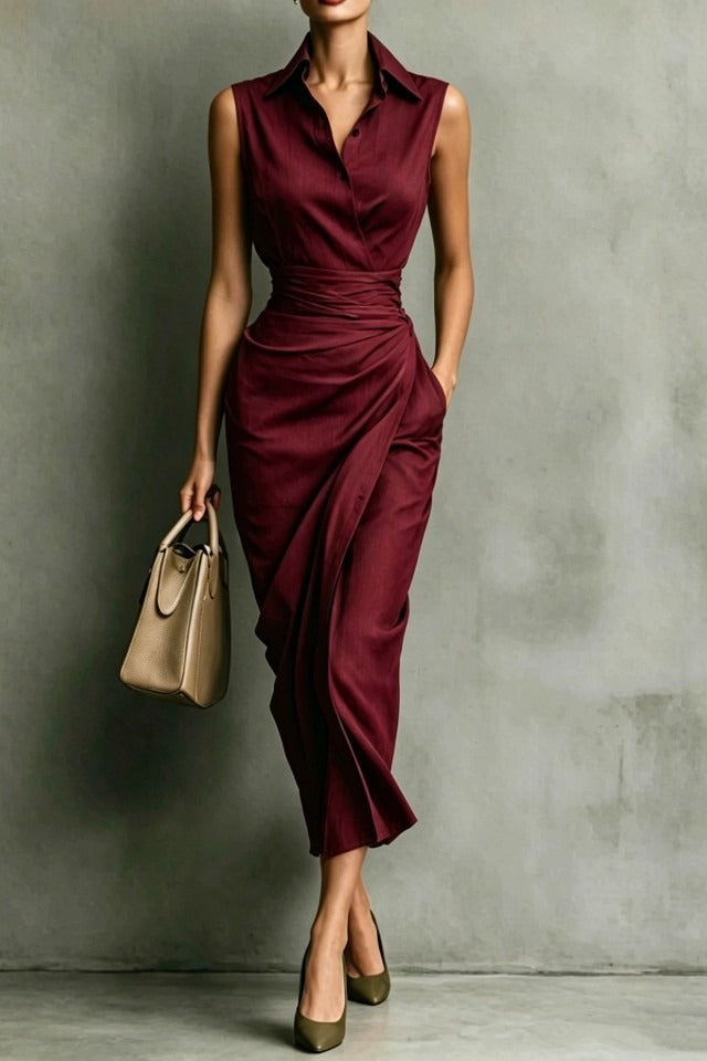 Asymmetric Sleeveless Slim Chic Work Dress