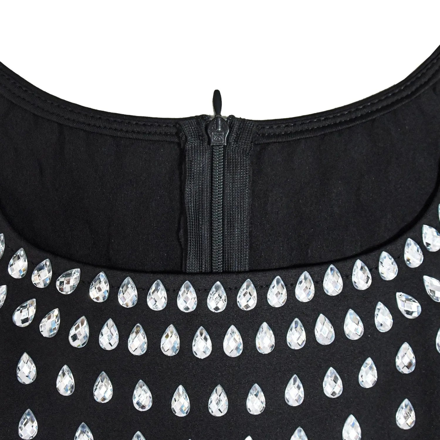 Rhinestone U-Neck Sleeveless Hip Dress