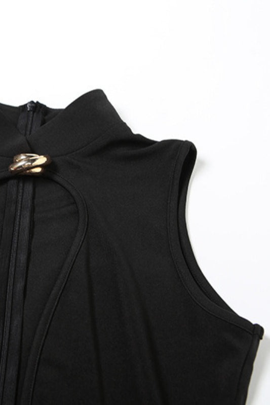 Black Sheer Sleeveless Bodycon Mini Dress 5