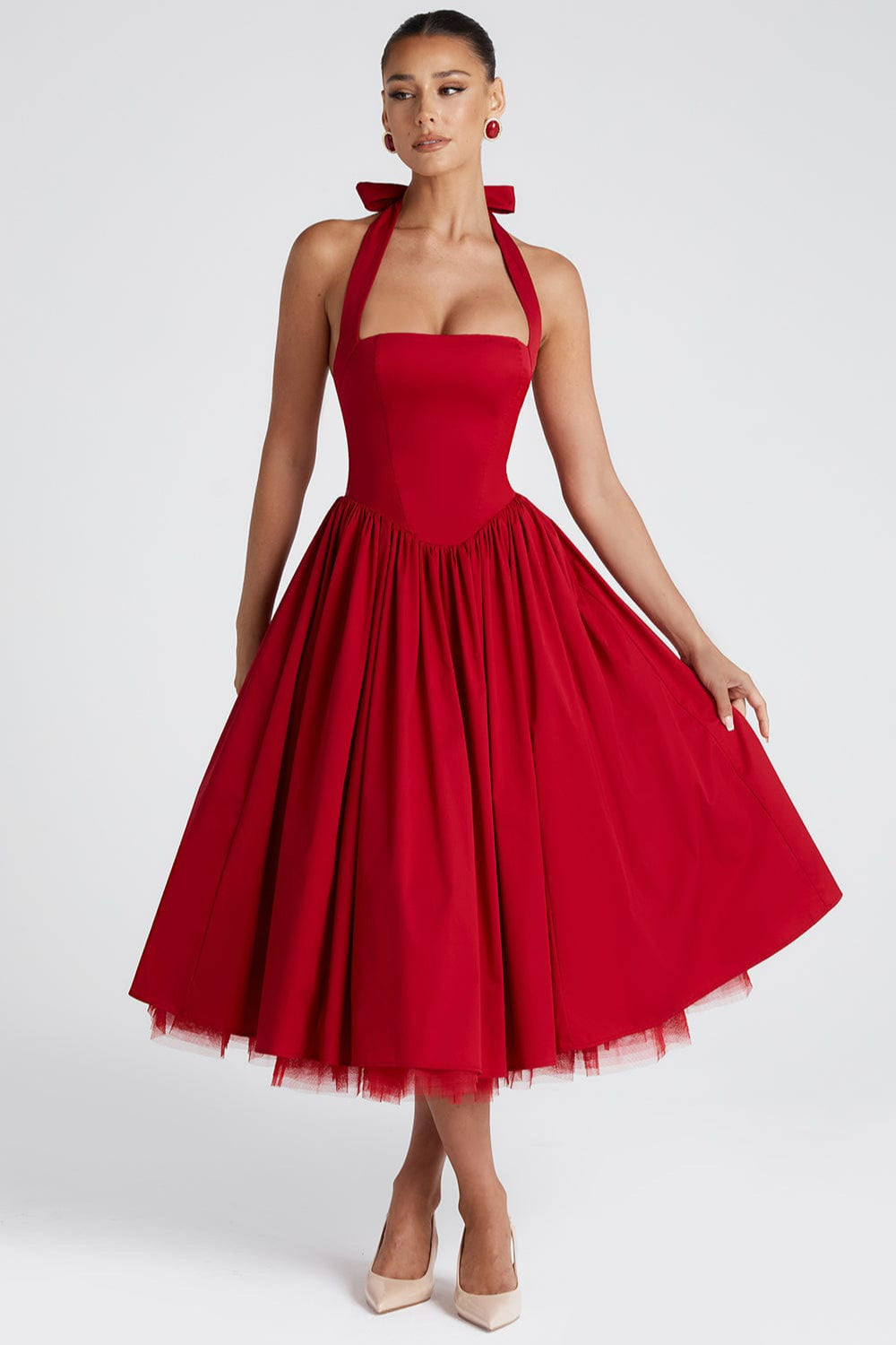 TieWaist Puff Party Dress