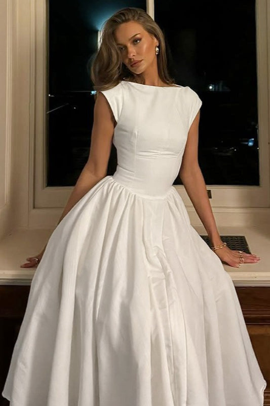 Sexy Off Shoulder Sleeveless Backless Waist Cinched Party Dress