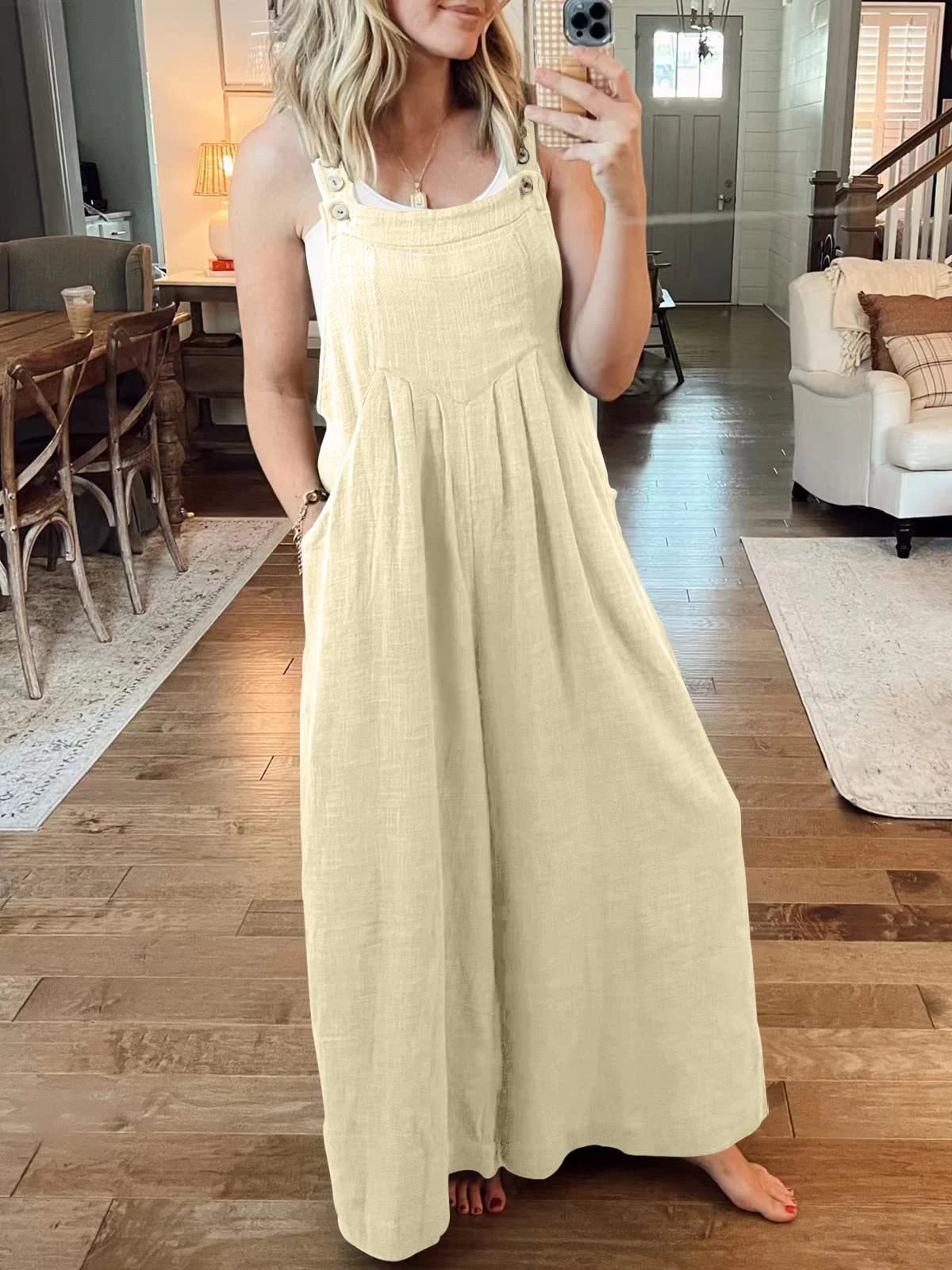 SALE PLUS SIZE WIDE LEG OVERALLS JUMPSUIT