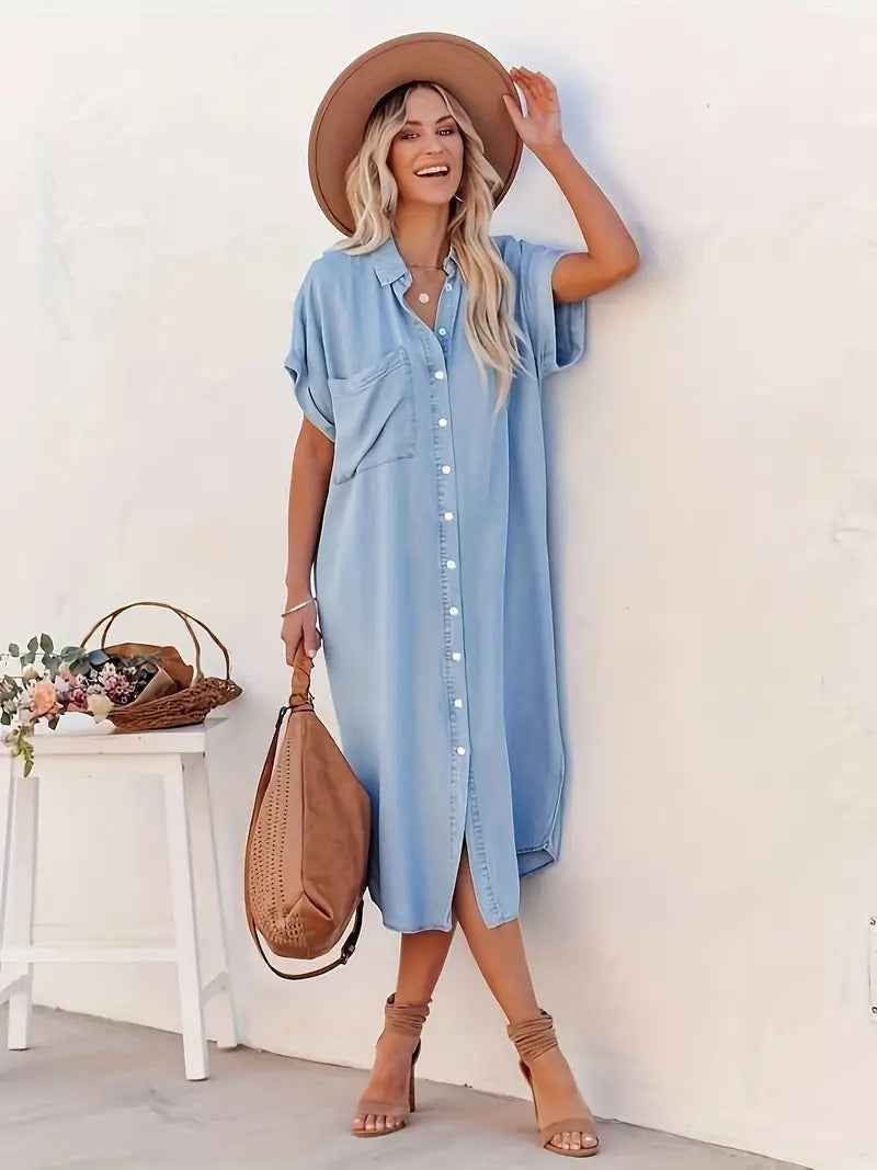 Ermelinda Stylish Shirt Dress for Women Romantic Soft Style